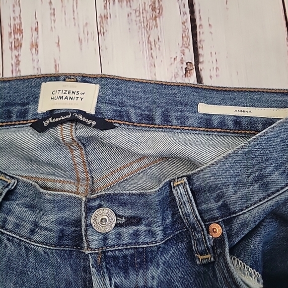 Citizens Of Humanity Annina High Rise Wide Leg Button Fly Jeans in Pinnacle 28 - Picture 7 of 11